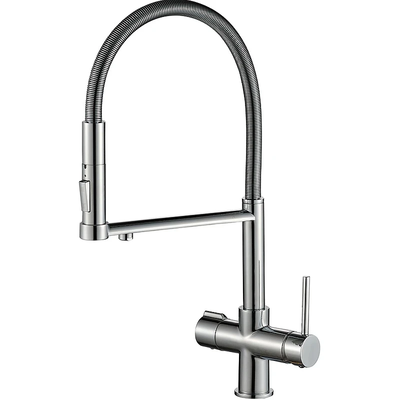 Смеситель для кухни ZorG Steel Hammer SH 2002 CR Хром латунь на столешницу