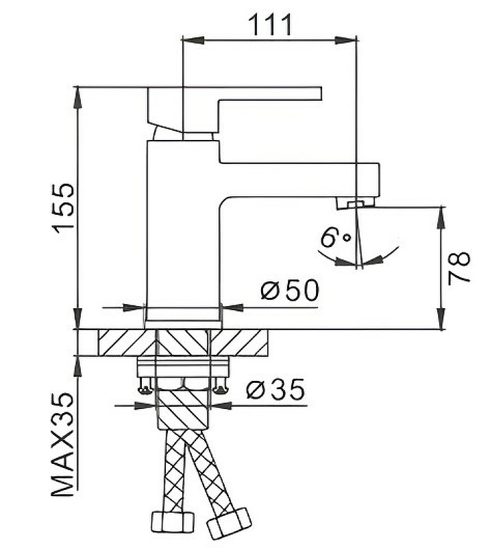 Смеситель для раковины Frap H72 F1072 Хром