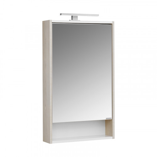 Зеркальный шкаф Aquaton Рико 50 1A212302RIB90 Белый Ясень фабрик МДФ / ЛДСП, стекло