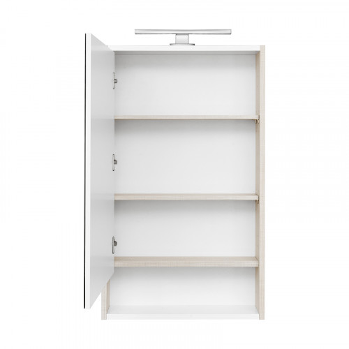 Зеркальный шкаф Aquaton Рико 50 1A212302RIB90 Белый Ясень фабрик МДФ / ЛДСП, стекло