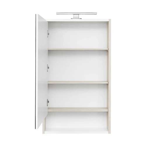 Зеркальный шкаф Aquaton Рико 50 1A212302RIB90 Белый Ясень фабрик МДФ / ЛДСП, стекло