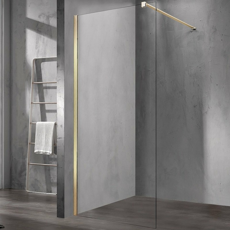 Душевая перегородка Vincea Walk-In 70 VSW-1H700CLG профиль Золото матовое стекло прозрачное