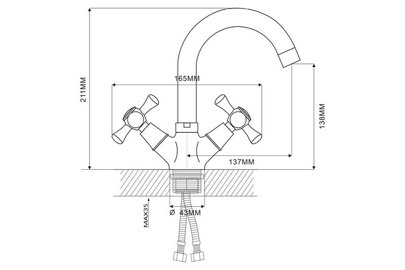 Смеситель для раковины Ekko E13332 цвет Белый