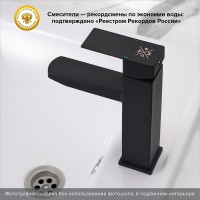 Смеситель для раковины Ростовская Мануфактура Сантехники SUS125BL-001F Черный матовый нержавеющая сталь