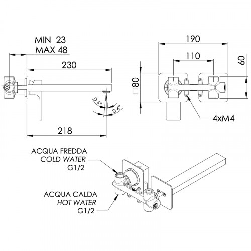 Смеситель для раковины Remer Absolute AU15PLBO Белый матовый латунь встраиваемый