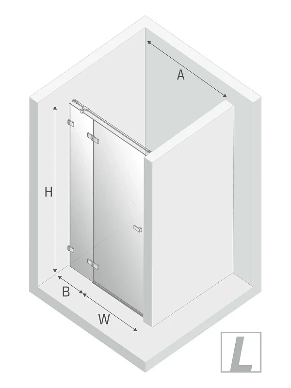 Душевая дверь New Trendy Avexa Chrome 100 L EXK-1445 профиль Хром стекло прозрачное