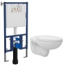 Унитаз с инсталляцией Loranto Fredo 4501+CS-WH8005 цвет Белый с сиденьем Микролифт