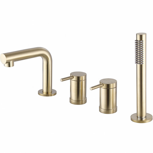 Смеситель на борт ванны Abber Emotion AF8813G Золото матовое латунь