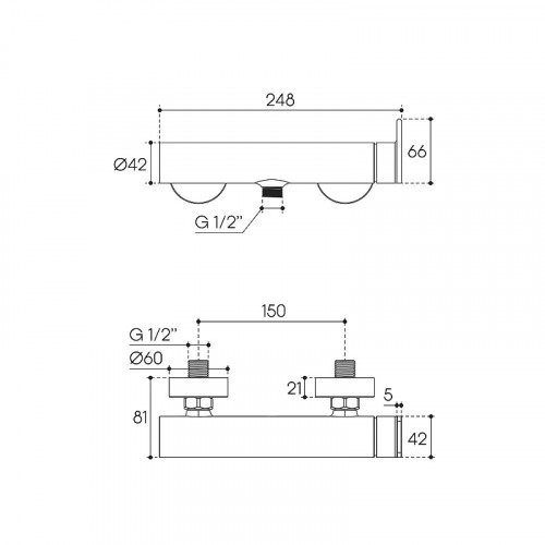 Смеситель для душа Aqueduto Geomerico GEO0750 цвет Шлифованное золото