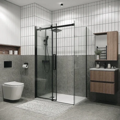 Душевой уголок Grossman Classic 120х70 120.K33.04.1270.21.00 профиль Черный матовый стекло прозрачное