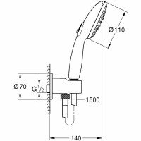 Душевой гарнитур Grohe Tempesta 110 26406003 Хром латунь на стену