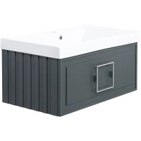 Тумба под раковину La Fenice Cubo 80 FNC-01-CUB-G-80 подвесная Серая матовая МДФ / ЛДСП