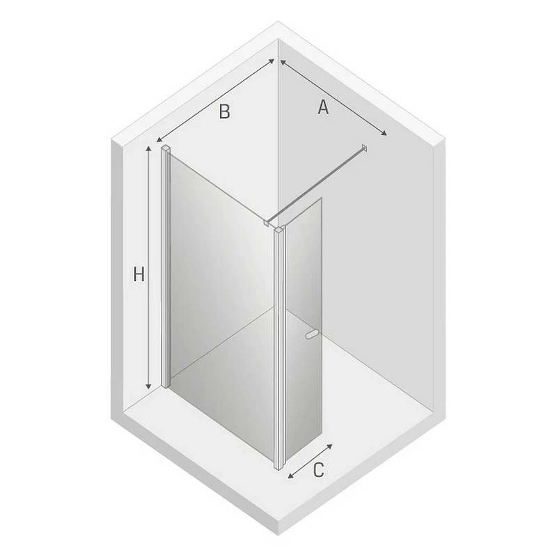 Душевая перегородка New Trendy New Soleo Chrome 80 K-0341 профиль Хром стекло прозрачное