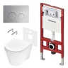 Унитаз с инсталляцией Tece Spring base K401111WCK цвет Белый с сиденьем Микролифт и клавишей смыва цвет Хром глянцевый