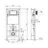 Унитаз с инсталляцией Tece Spring base K401111WCK цвет Белый с сиденьем Микролифт и клавишей смыва цвет Хром глянцевый