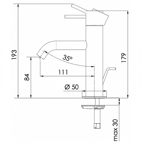 Смеситель для раковины Remer X-Style Inox SSX10B Нержавеющая сталь