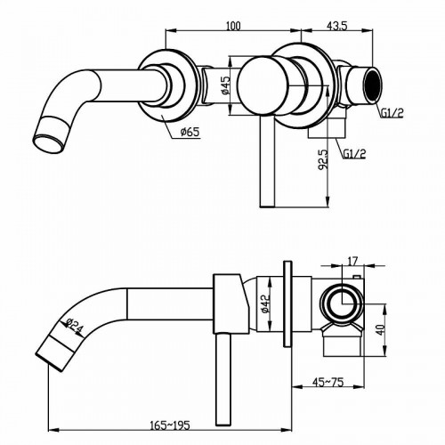 Смеситель для раковины Swedbe Platta 5502 Хром латунь встраиваемый