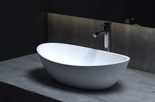 Раковина-чаша Salini Noemi 56 103 1101203SM Белая матовая искусственный камень (литьевой мрамор) накладная