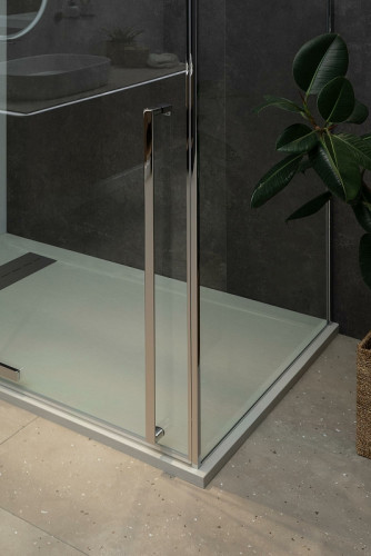 Душевая стенка Allen Brau Priority 80 3.31040.00 профиль Хром стекло прозрачное