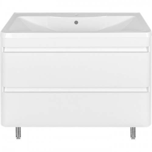 Тумба под раковину Style Line Атлантика Люкс Plus 100 СС-00000692 Белая МДФ / ЛДСП