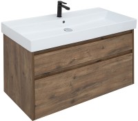 Тумба под раковину Aquanet Nova Lite Slim Synergy 100 249957 подвесная Дуб рустикальный МДФ / ЛДСП