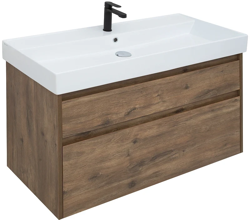 Тумба под раковину Aquanet Nova Lite Slim Synergy 100 249957 подвесная Дуб рустикальный МДФ / ЛДСП