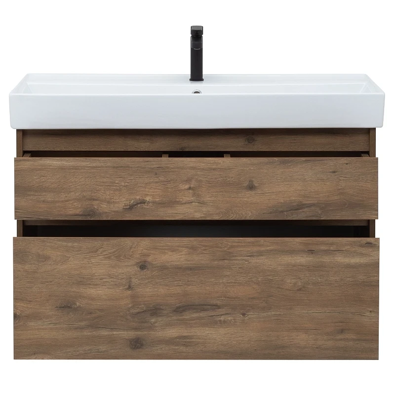 Тумба под раковину Aquanet Nova Lite Slim Synergy 100 249957 подвесная Дуб рустикальный МДФ / ЛДСП
