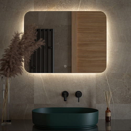 Зеркало Defesto Opti 80x60 DF 2807SH с подсветкой 25W-4500К/Сенсорный выключатель/Нейтральный белый свет