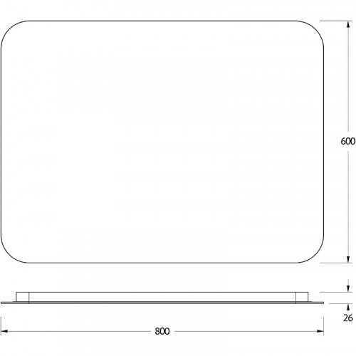 Зеркало Defesto Opti 80x60 DF 2807SH с подсветкой 25W-4500К/Сенсорный выключатель/Нейтральный белый свет