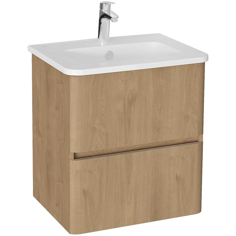 Тумба с раковиной Vitra Mia Plus Round 60 69817 подвесная Золотой дуб