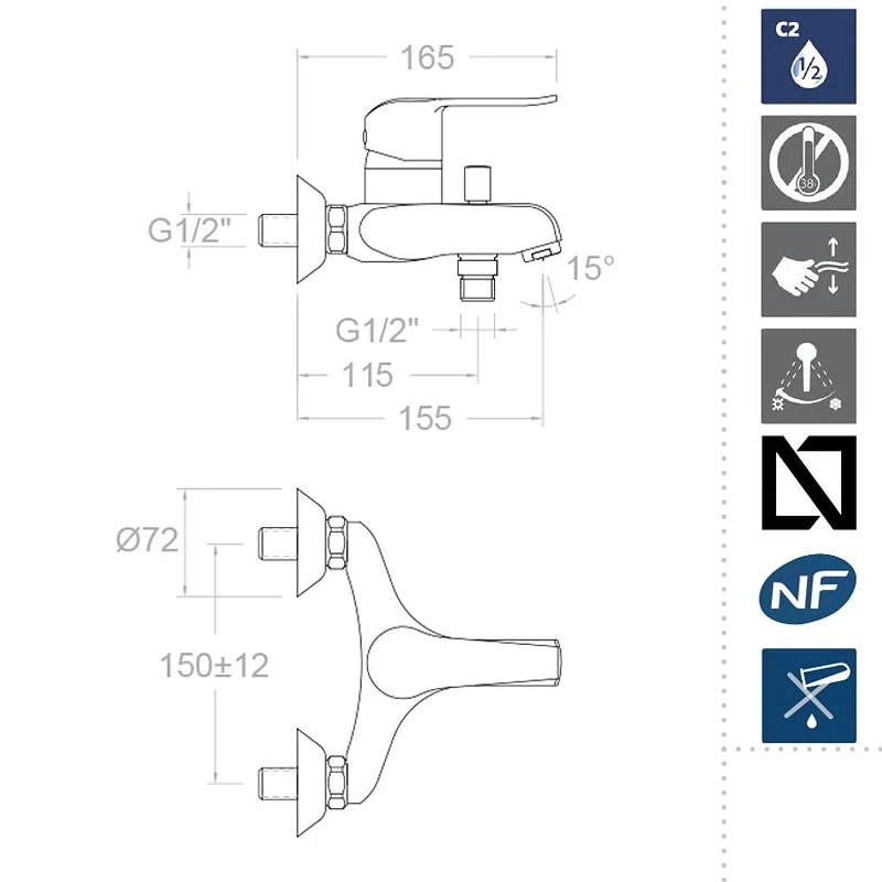 Комплект смесителей Ramonsoler Ypsilon Plus 6474 Хром