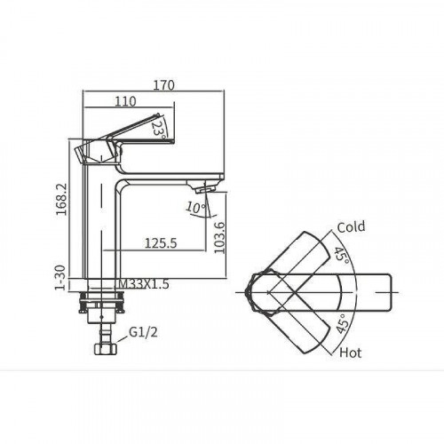 Смеситель для раковины Arrow AG4120 цвет Хром