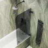 Шторка для ванны Maybah Glass MGV-649-6 405х1400 поворотная на петлях Черный стекло графитовое матовое