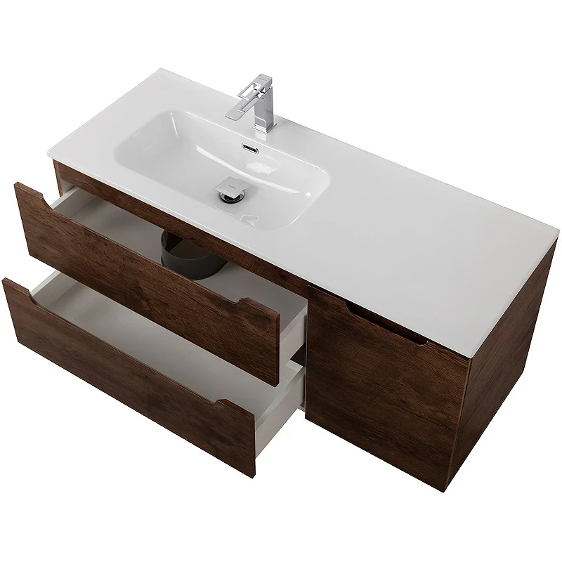 Тумба под раковину BelBagno Etna 120 L ETNA-1200-2C-1A-SO-RW-L подвесная Rovere Moro МДФ / ЛДСП