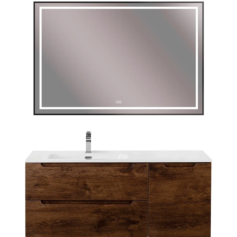 Тумба под раковину BelBagno Etna 120 L ETNA-1200-2C-1A-SO-RW-L подвесная Rovere Moro МДФ / ЛДСП