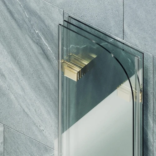 Шторка для ванны Maybah Glass MGV-578-3 750х1400 складная 3 секции Золото стекло прозрачное