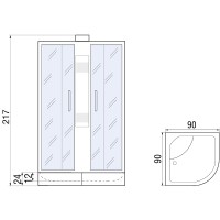 Душевая кабина River Lena 90x90 МТ Б/К 10000000693 с поддоном