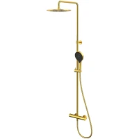 Душевая система Whitecross Y brushed gold Y1254TOPGLB с термостатом Брашированное золото латунь на стену