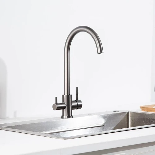 Смеситель для кухни Frap F43899-49 цвет Оружейная сталь