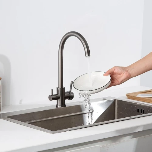 Смеситель для кухни Frap F43899-49 цвет Оружейная сталь