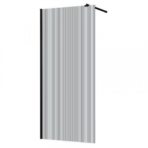 Душевая перегородка Azario Walk-in 120 AZ-251-120-MB-CRF профиль Черный матовый стекло рифленое