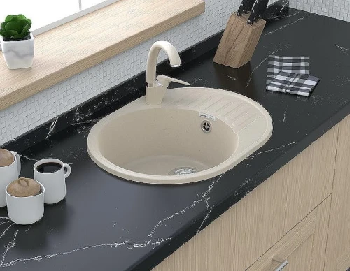 Кухонная мойка GranFest Quarz GF-Z58 Бежевая
