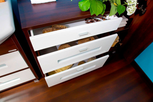 Комод Бриклаер Бали 70 4627125411878 Венге Белый глянцевый МДФ / ЛДСП, стекло