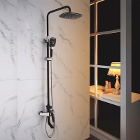 Душевая система Rose R13H R1336H Черная матовая