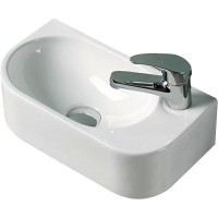 Раковина CeramaLux 40 78204L Белая фаянс подвесная, накладная