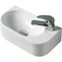 Раковина CeramaLux 40 78204L Белая фаянс подвесная, накладная