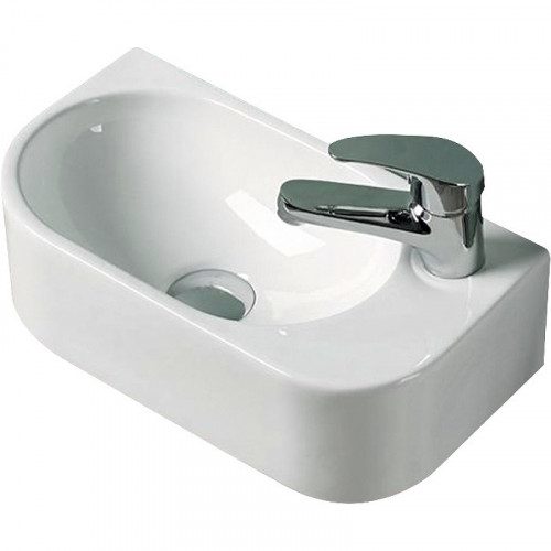 Раковина CeramaLux 40 78204L Белая фаянс подвесная, накладная