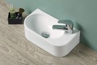 Раковина CeramaLux 40 78204L Белая фаянс подвесная, накладная