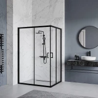 Душевой уголок RGW Passage PA-246B 100x80 030824680-14 профиль Черный стекло прозрачное