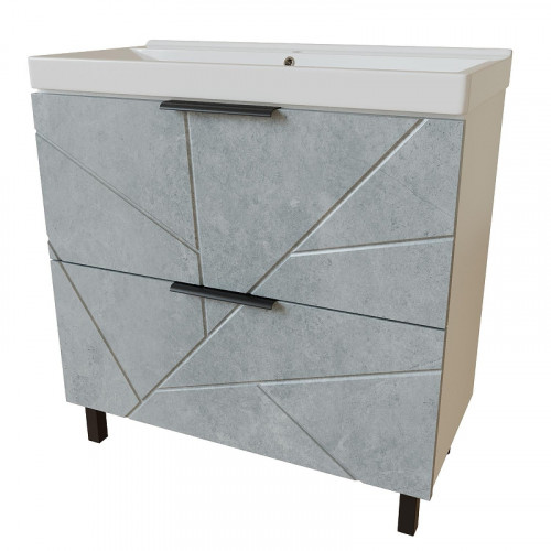 Тумба под раковину Mixline Гранд 80 553029 цвет Белый Бетон